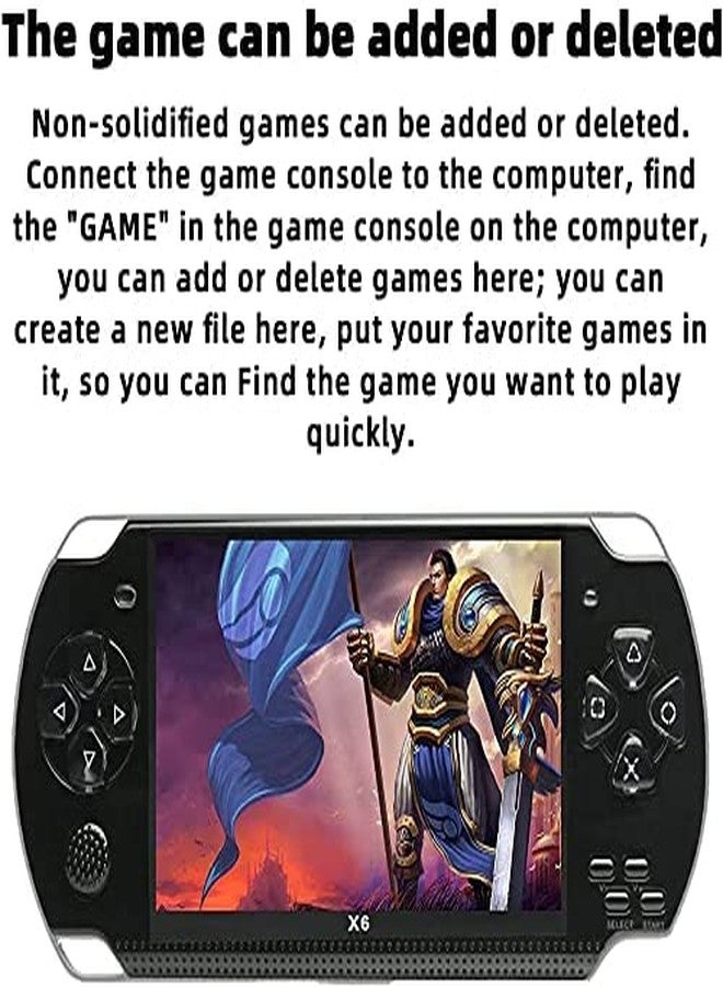 Drumstone X6 Handheld 4.3-Inch Handheld Console Game, Built-In More Than 10,000 Free Games, Support Photos Can Play MP3 MP4 E-Books, Support TV Connection (Multicolor) - Image 4